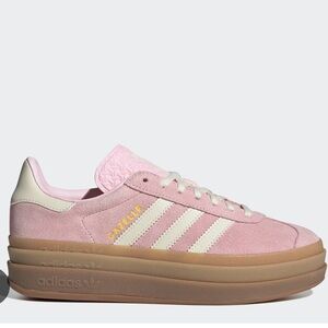 Adidas Women's Pink and Cream Platform Sneakers